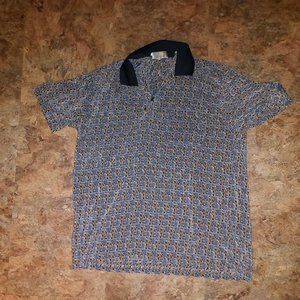 Vintage Patterned Polo Shirt Japanese